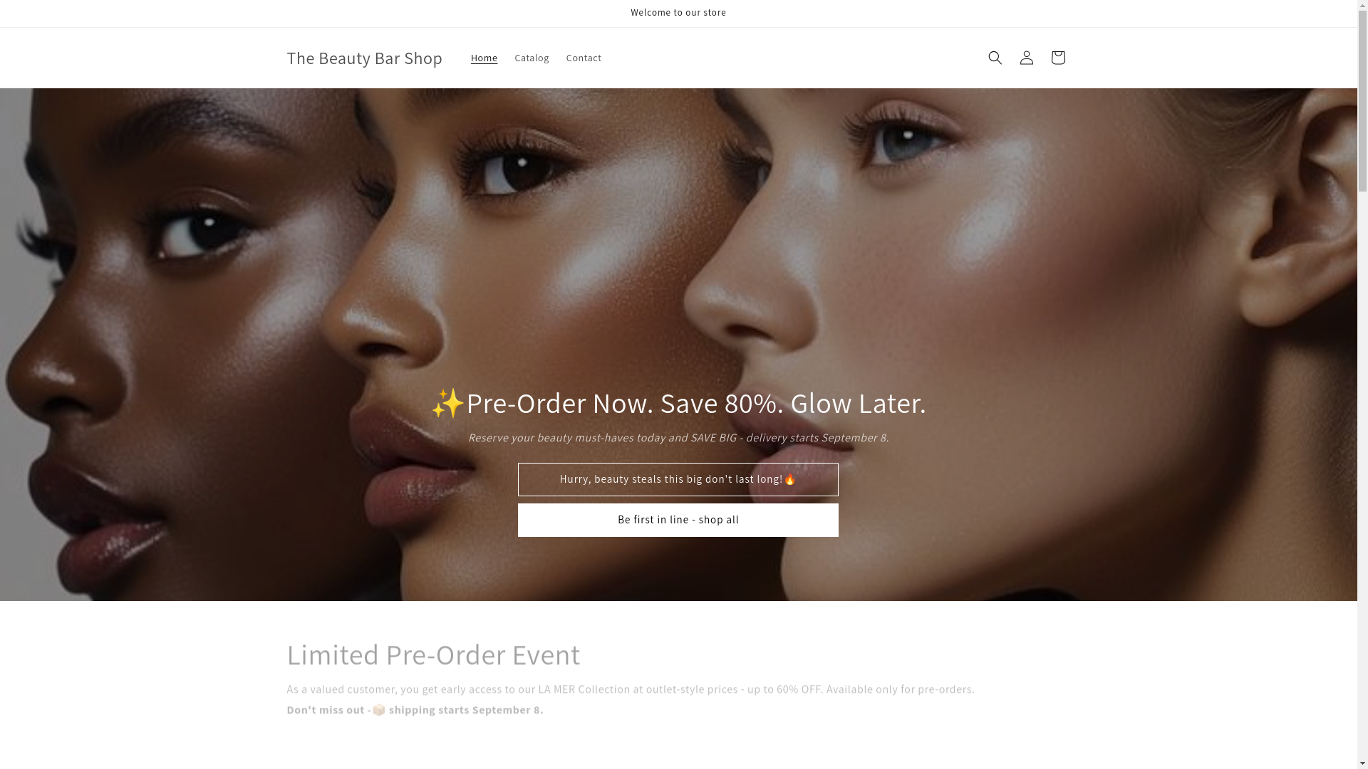 website screenshot of https://thebeautybarshop.co.uk/