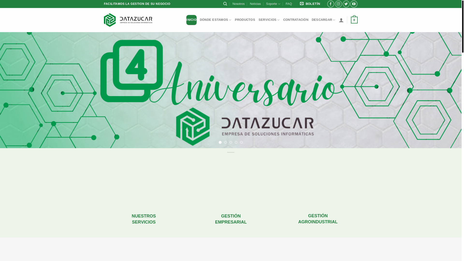 website screenshot of https://www.datazucar.cu
