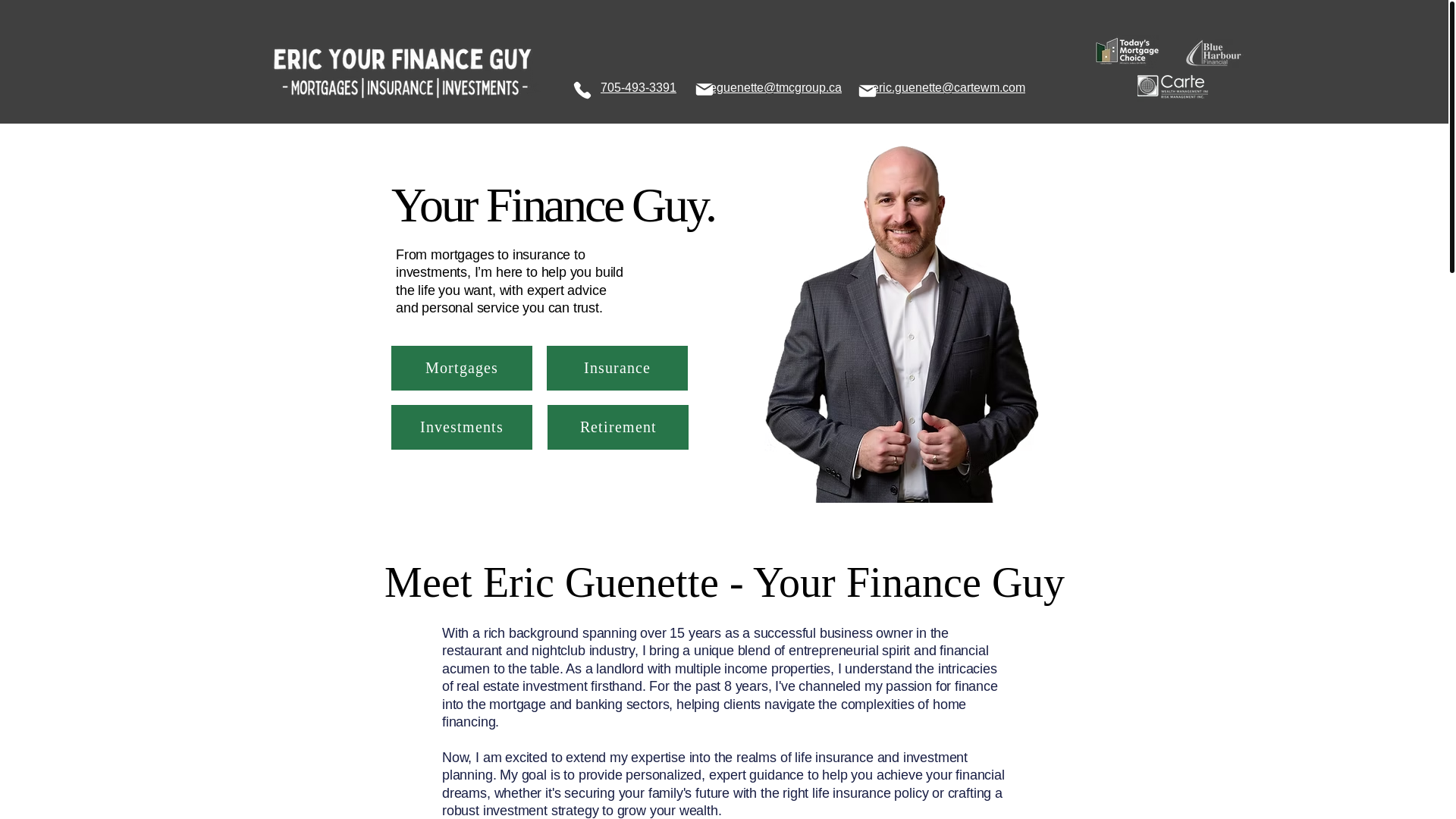 website screenshot of https://ericguenette.ca/