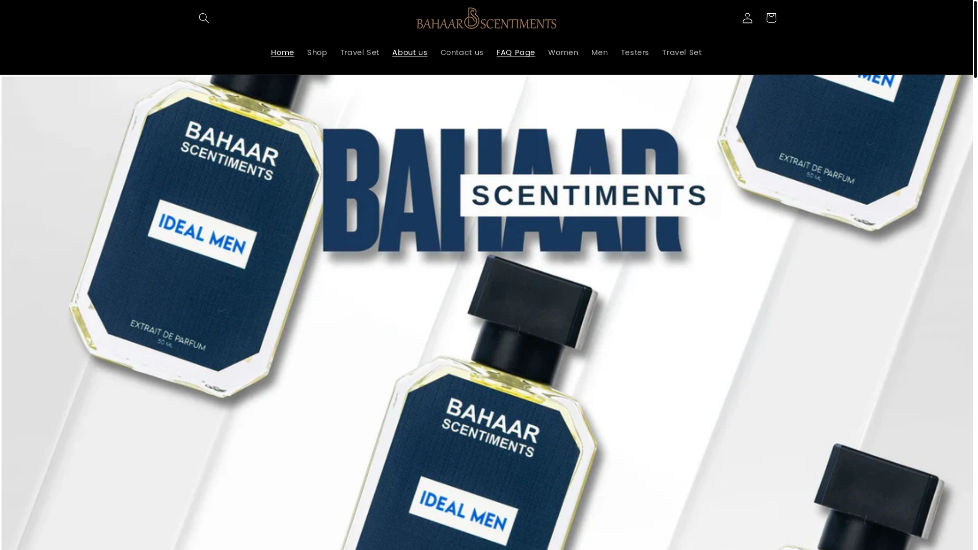 website screenshot of https://bahaarscentiments.shop/