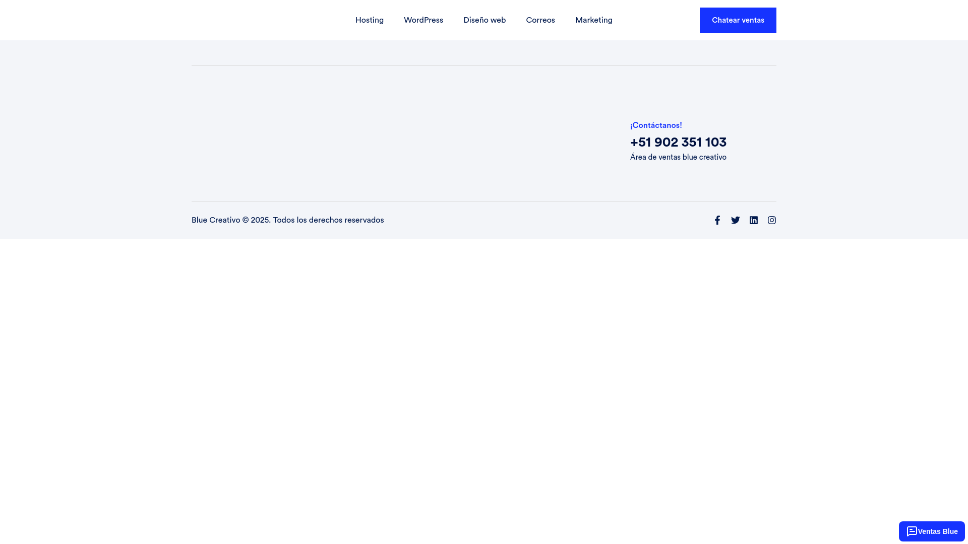website screenshot of https://bluecreativo.com/
