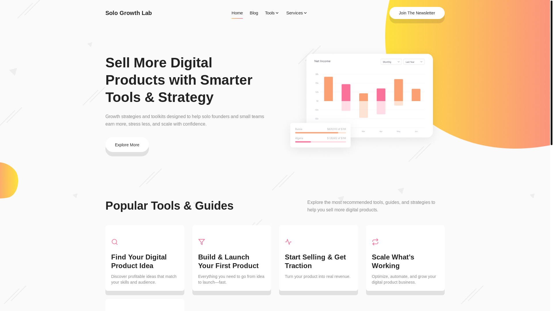website screenshot of https://sologrowthlab.pages.dev/