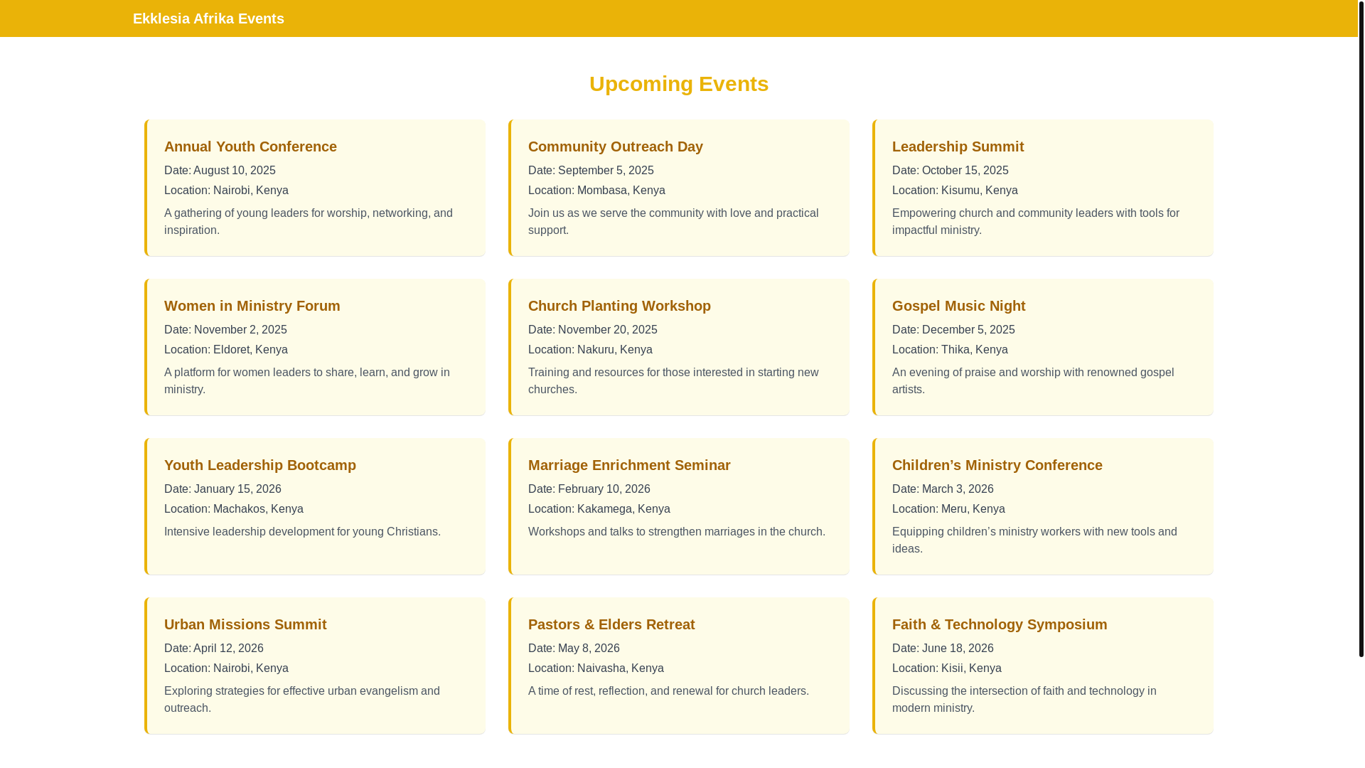 website screenshot of https://ekklesia-events.pages.dev/