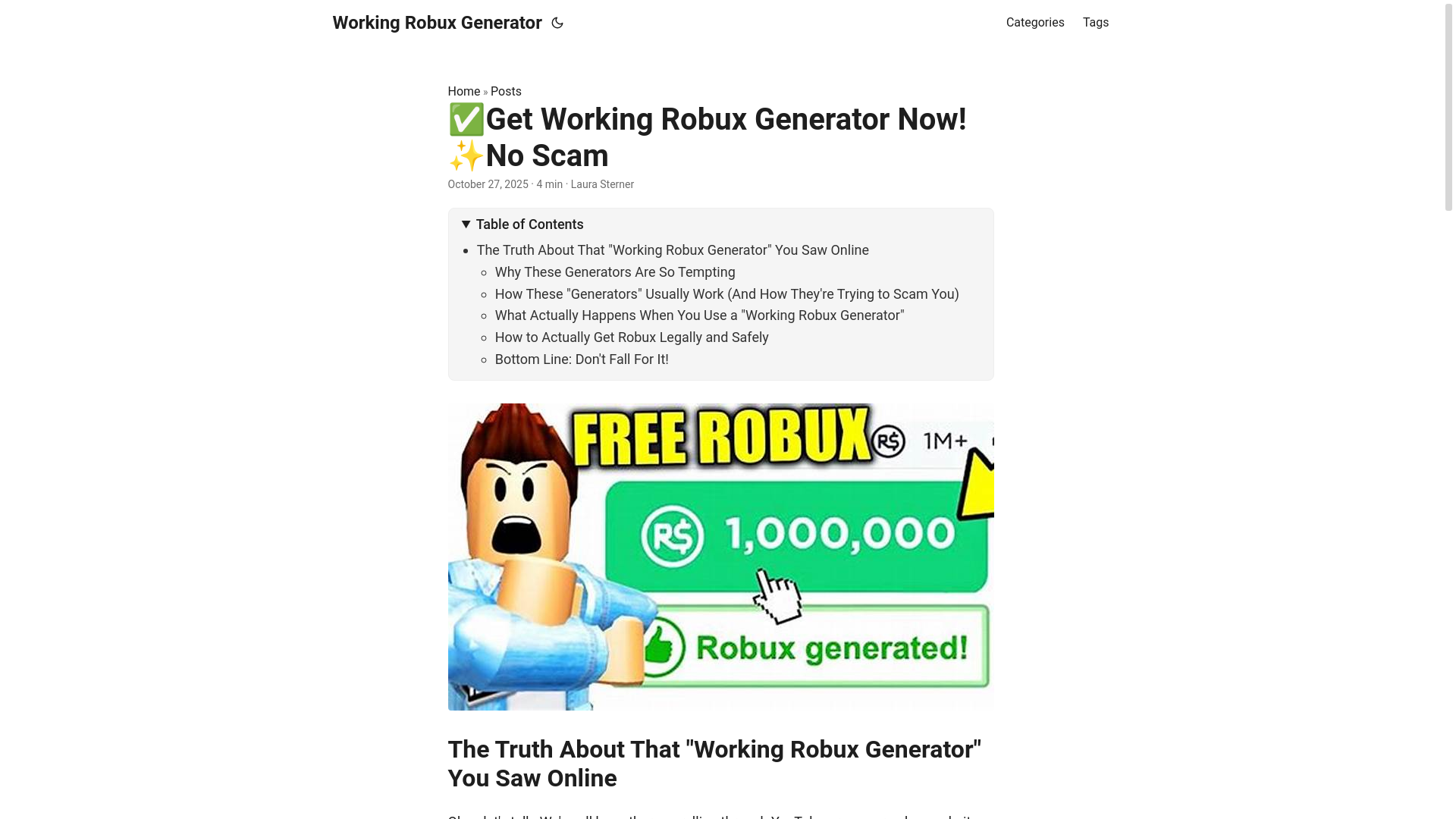 website screenshot of https://working-robux-generator.pages.dev/