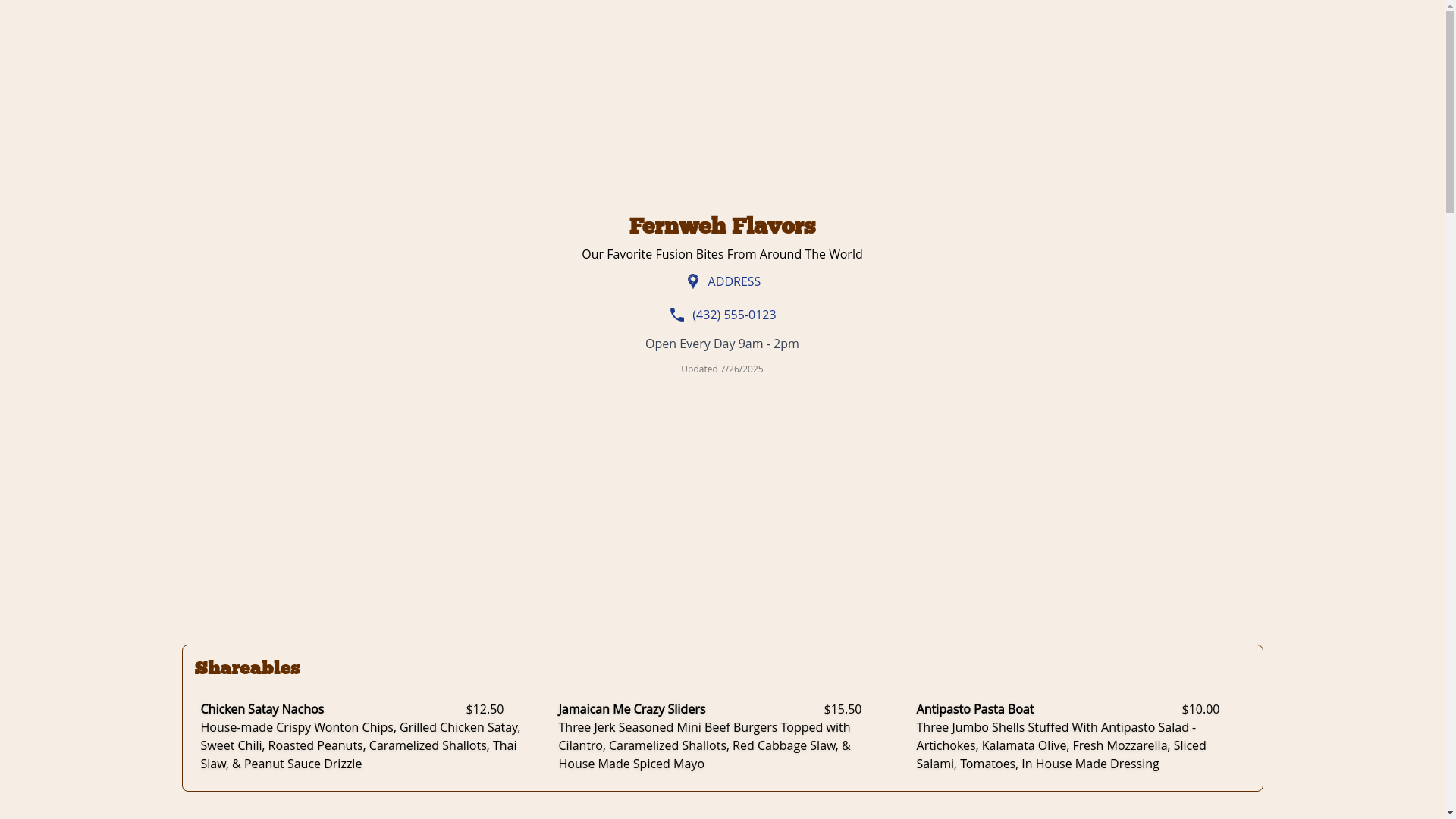website screenshot of https://bionmenu.pages.dev/