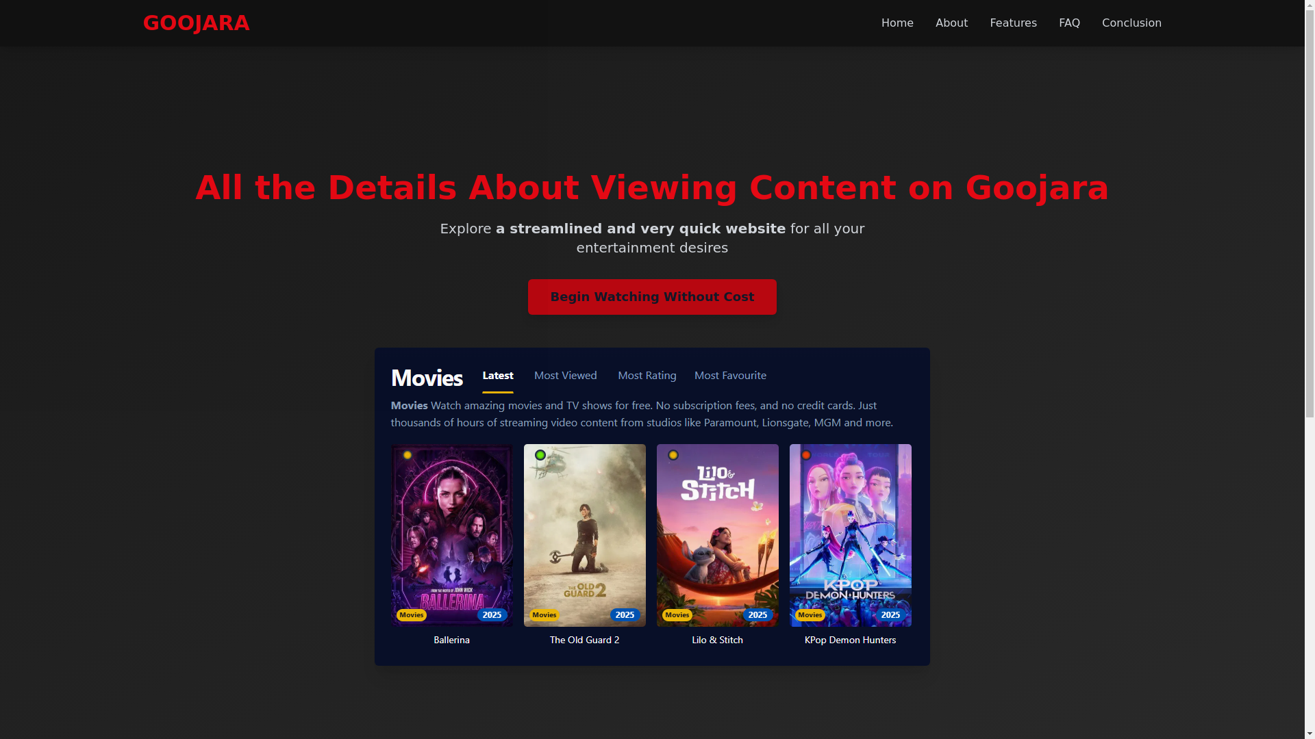 website screenshot of https://goojara-8isj.pages.dev/