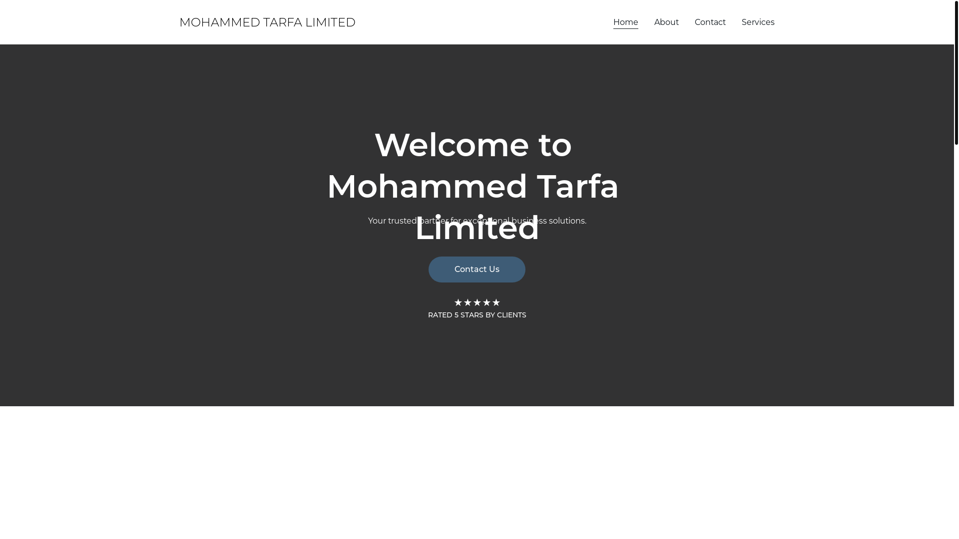 website screenshot of https://mohammedtarfalimited.com/