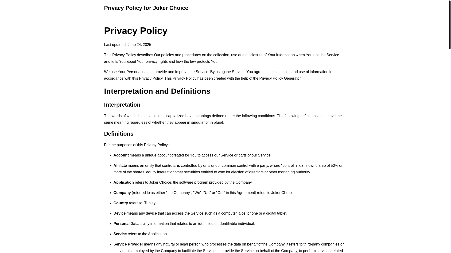 website screenshot of https://jokerchoice.info/