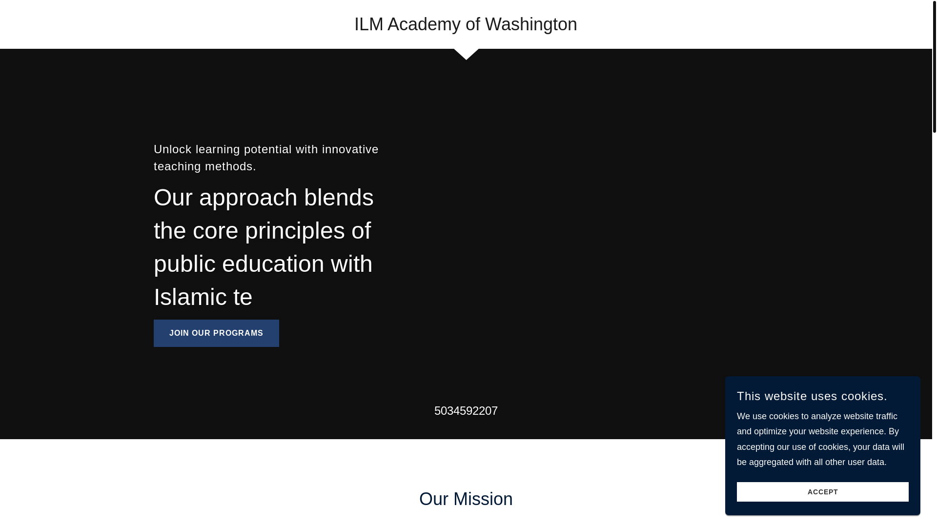 website screenshot of https://ilmacademyofwa.org/