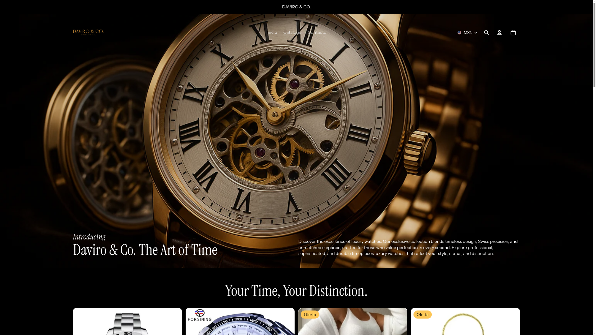 website screenshot of https://daviroco.store/