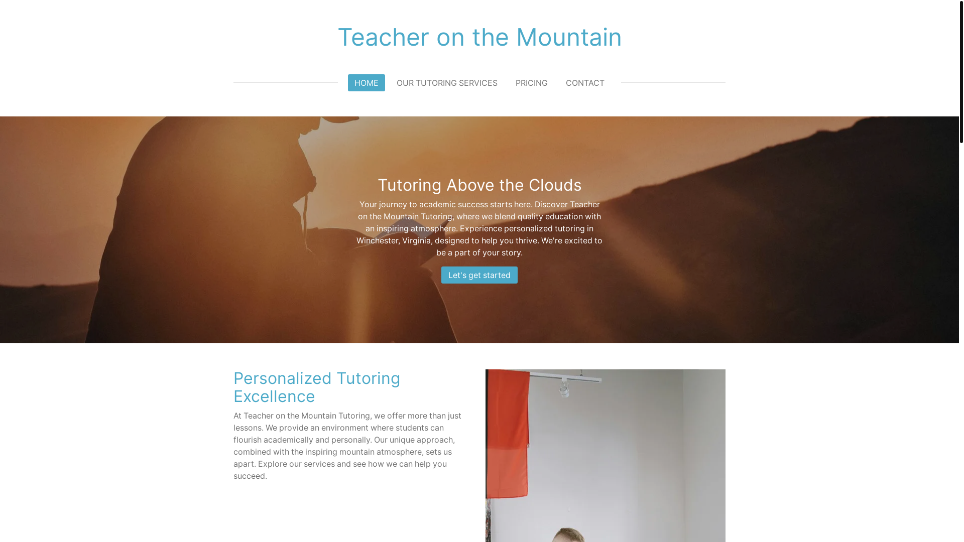 website screenshot of https://teacheronthemountain.com/