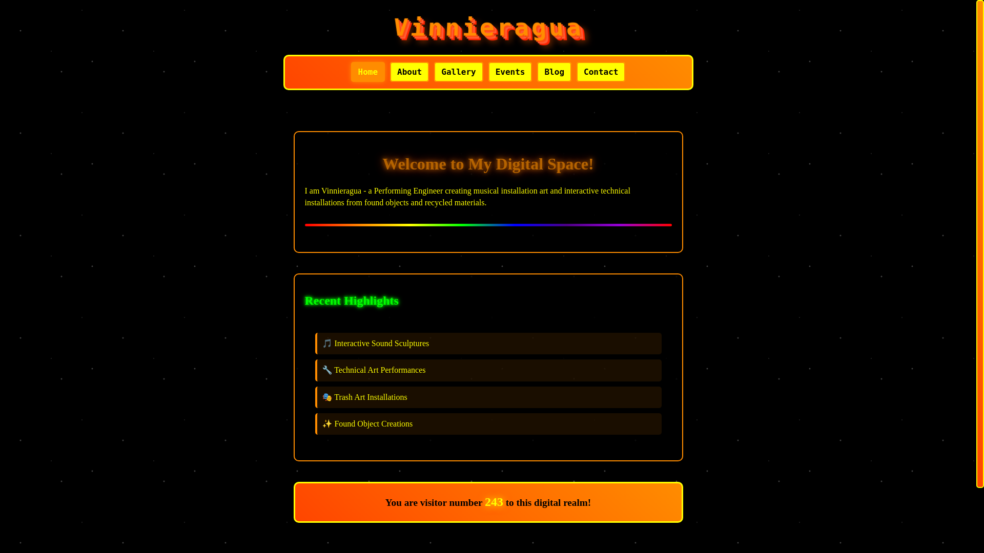 website screenshot of https://vinnieragua.com/