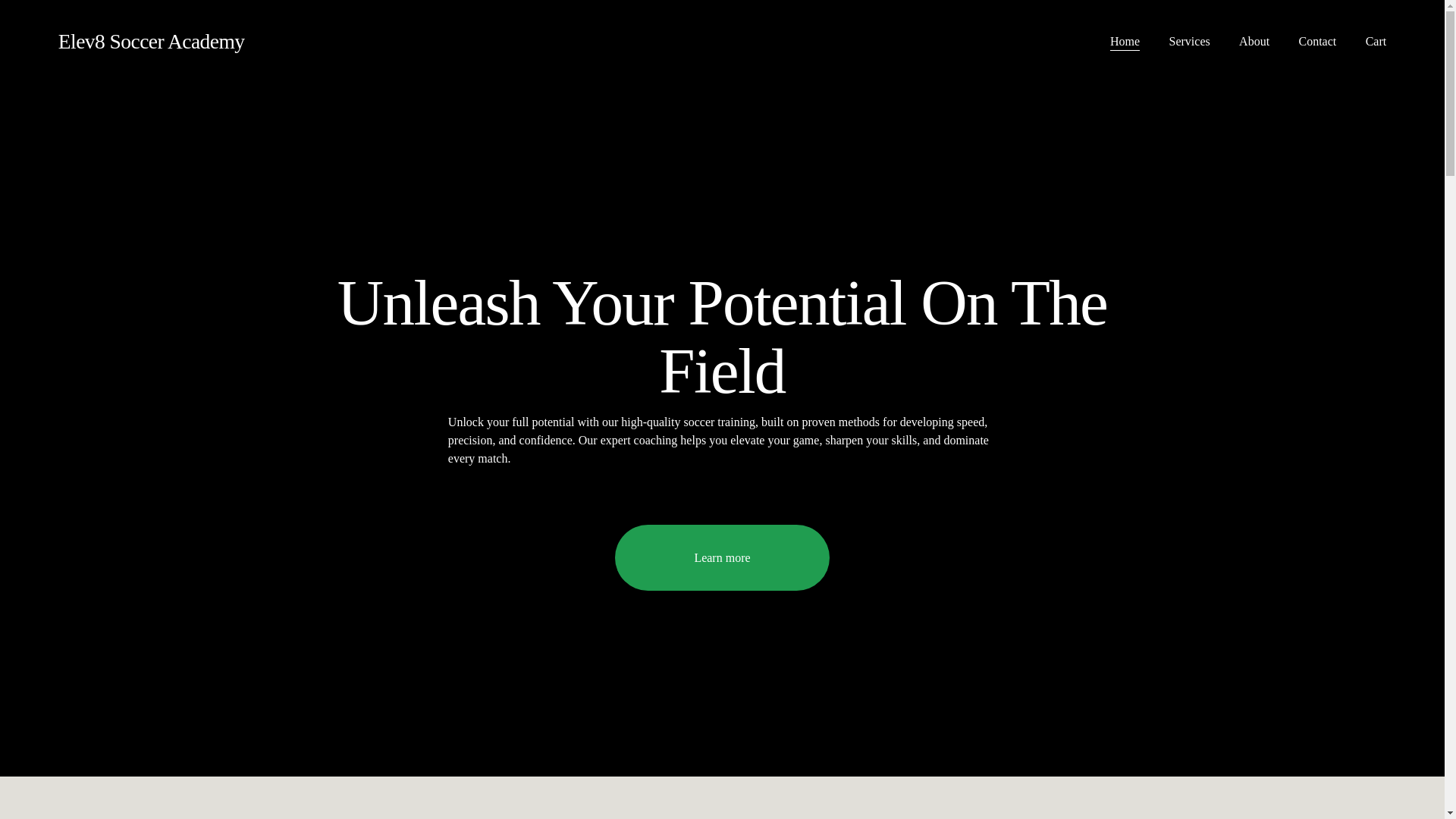 website screenshot of https://elev8socceracademy.org/