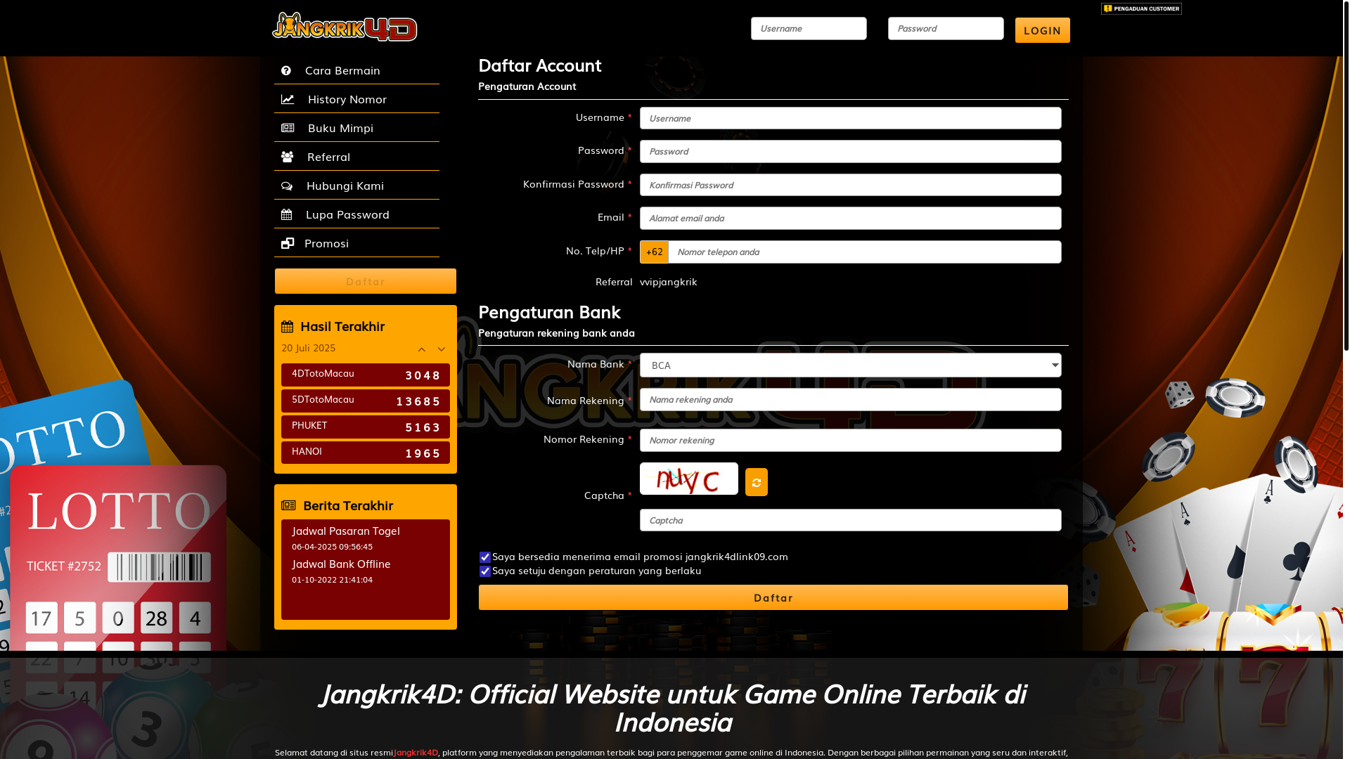 website screenshot of https://akucintajangkrik.com/