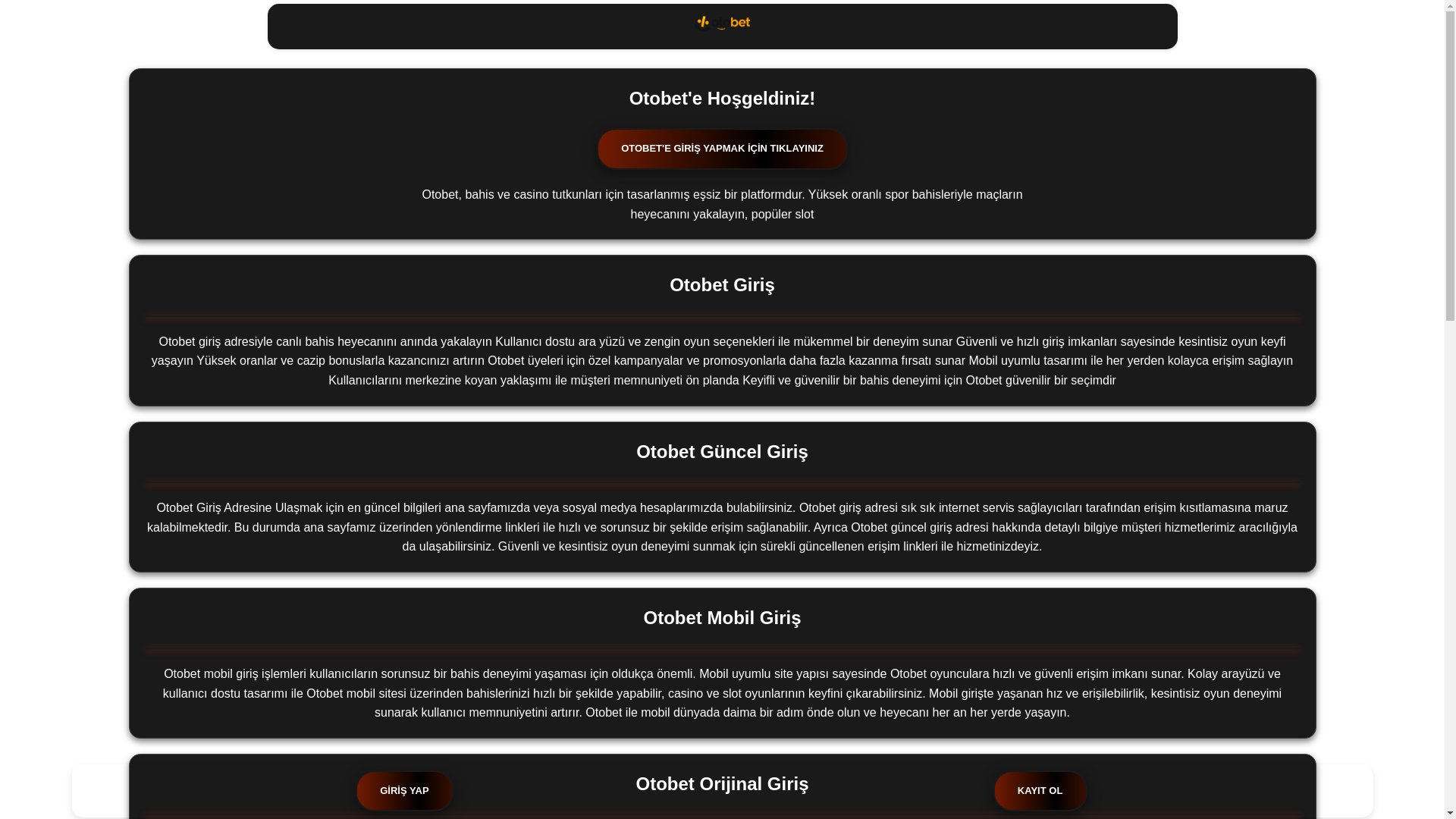 website screenshot of https://otobetgercekk.com/