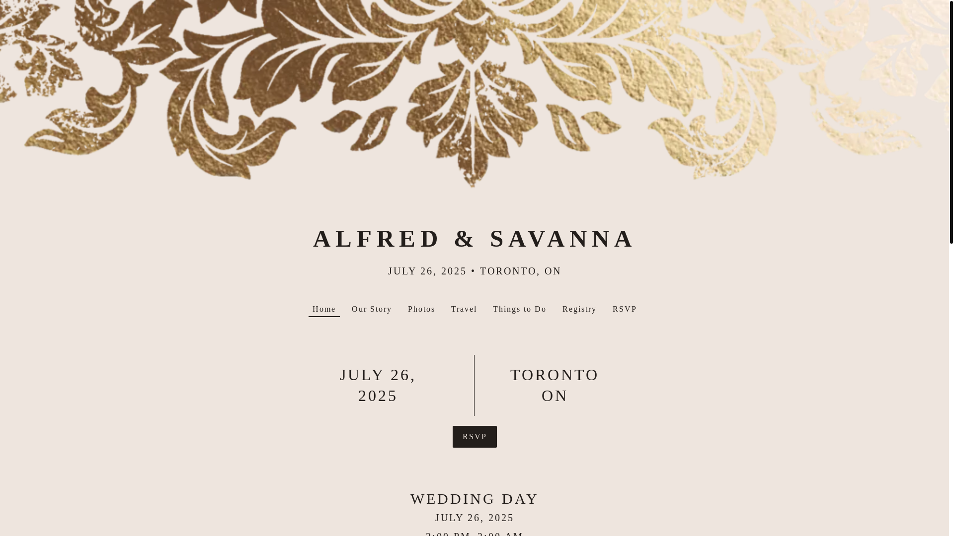 website screenshot of https://alfredandsavanna.us/