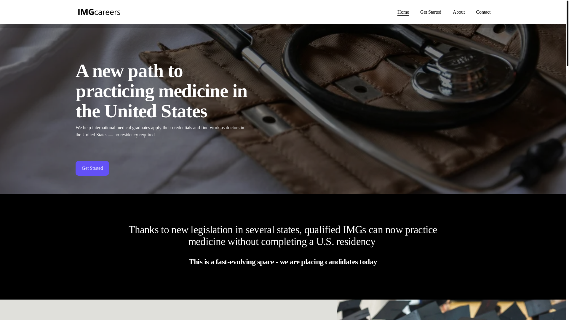 website screenshot of https://imgcareers.org