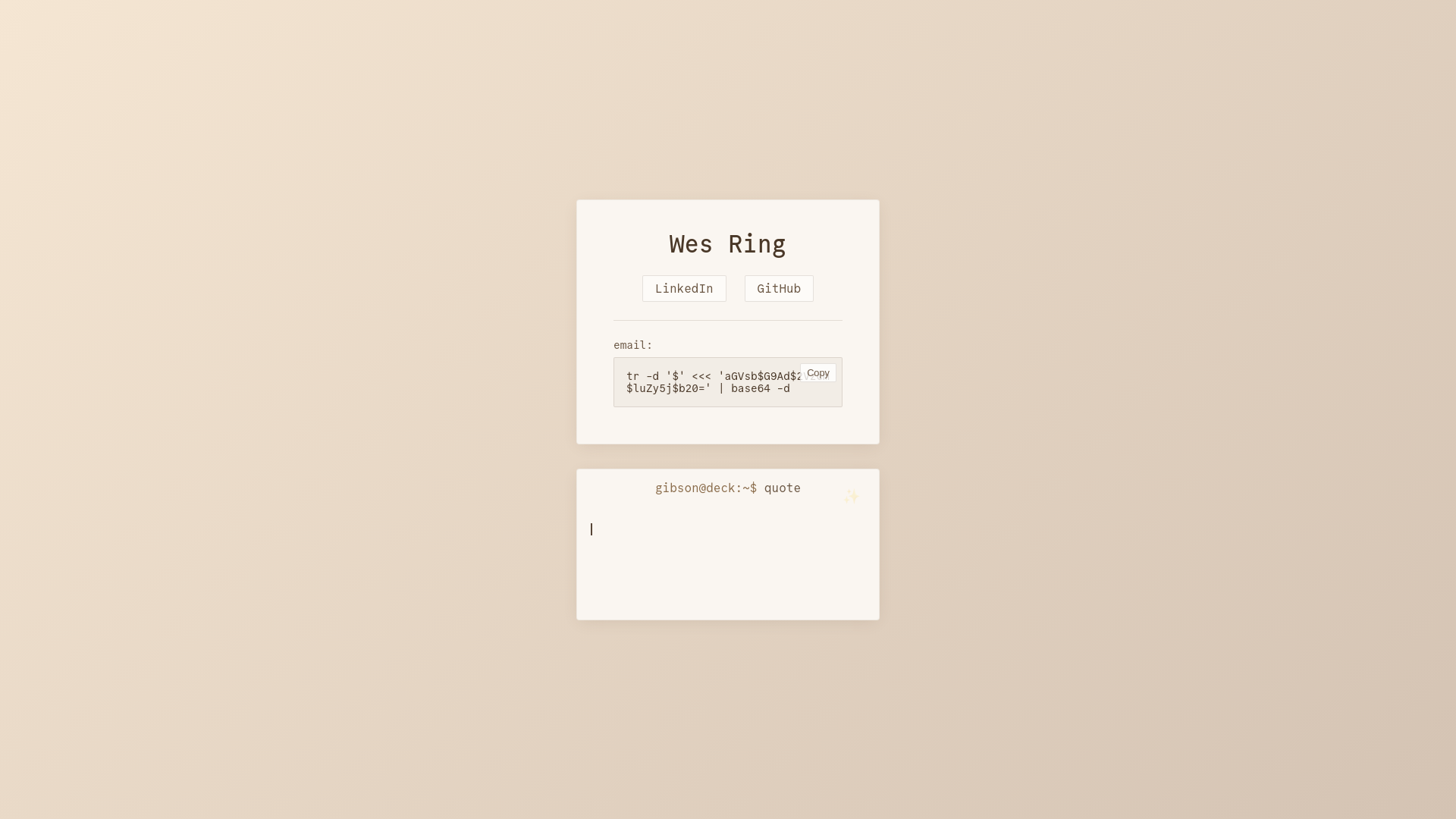 website screenshot of https://wesring.com/