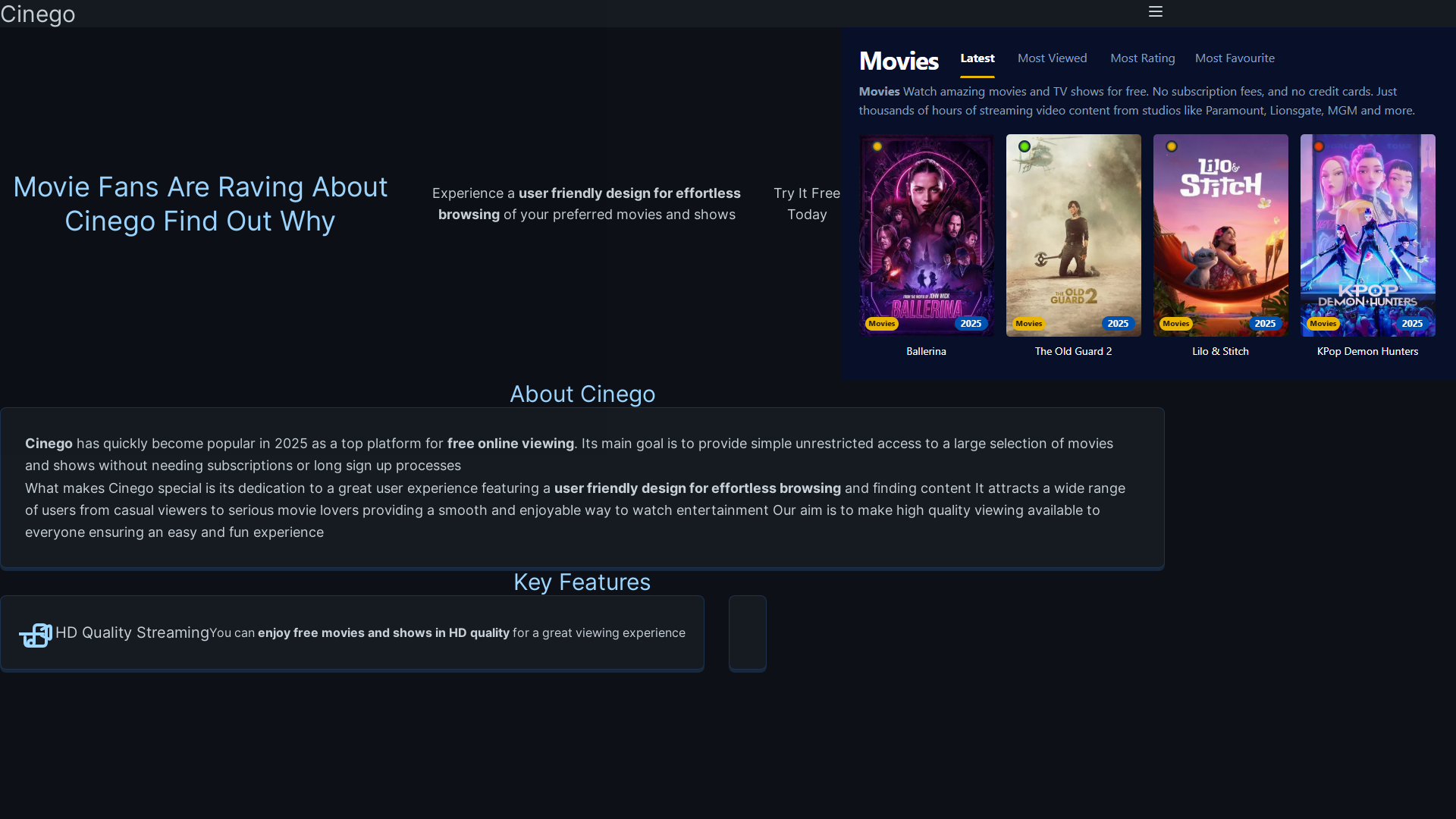 website screenshot of https://cinego-05iw.pages.dev/