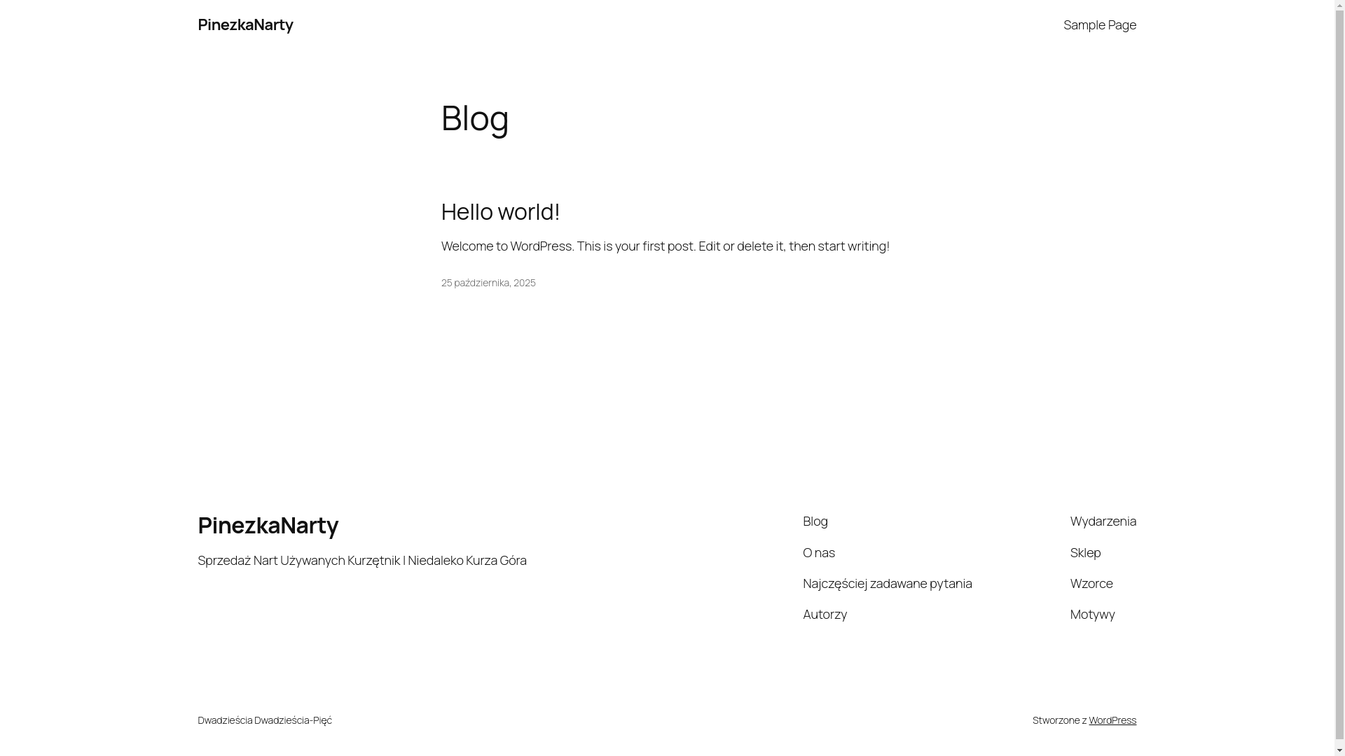 website screenshot of https://pinezkanarty.pl/
