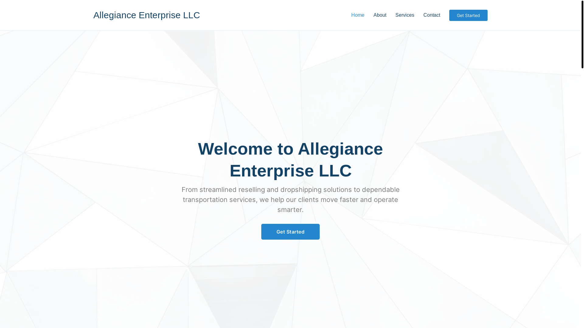 website screenshot of https://allegianceenterprisellc.com/
