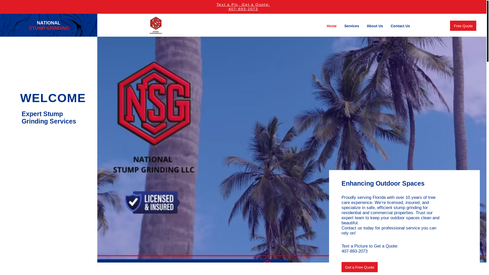 website screenshot of https://nationalstumpgrinding.com/