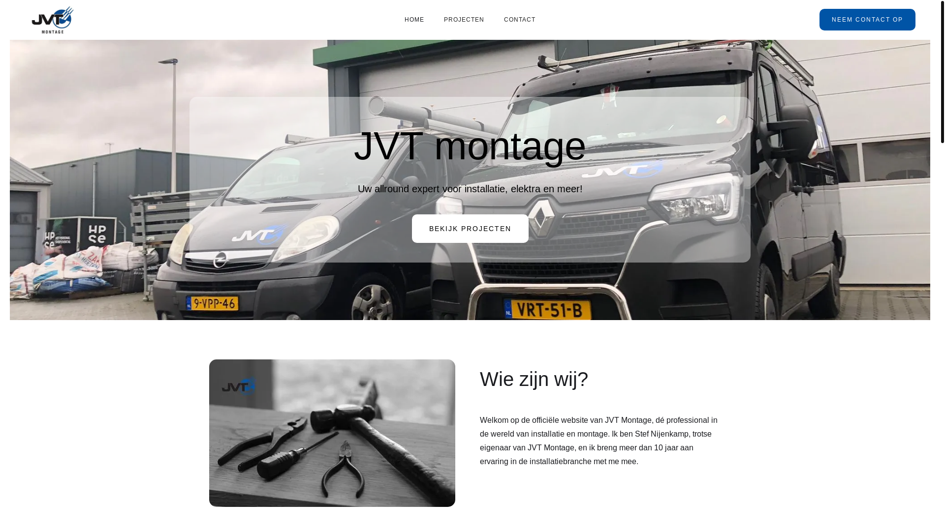 website screenshot of https://jvttechniek.nl/