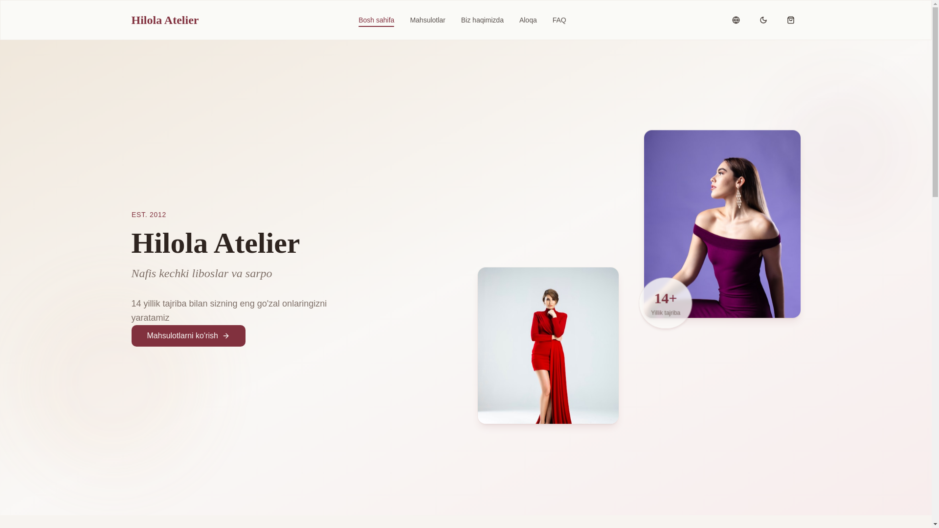 website screenshot of https://hilola-designer.uz/