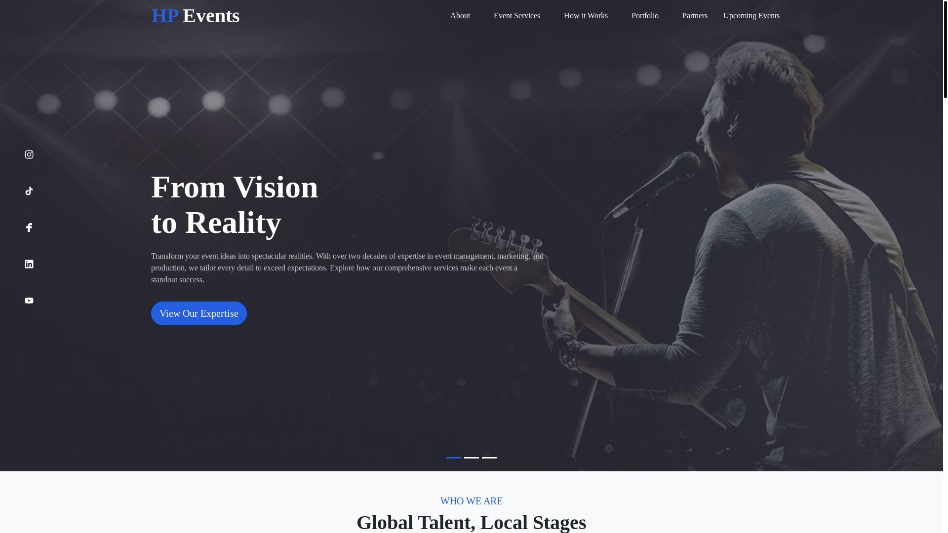 website screenshot of https://hptalents.uk/