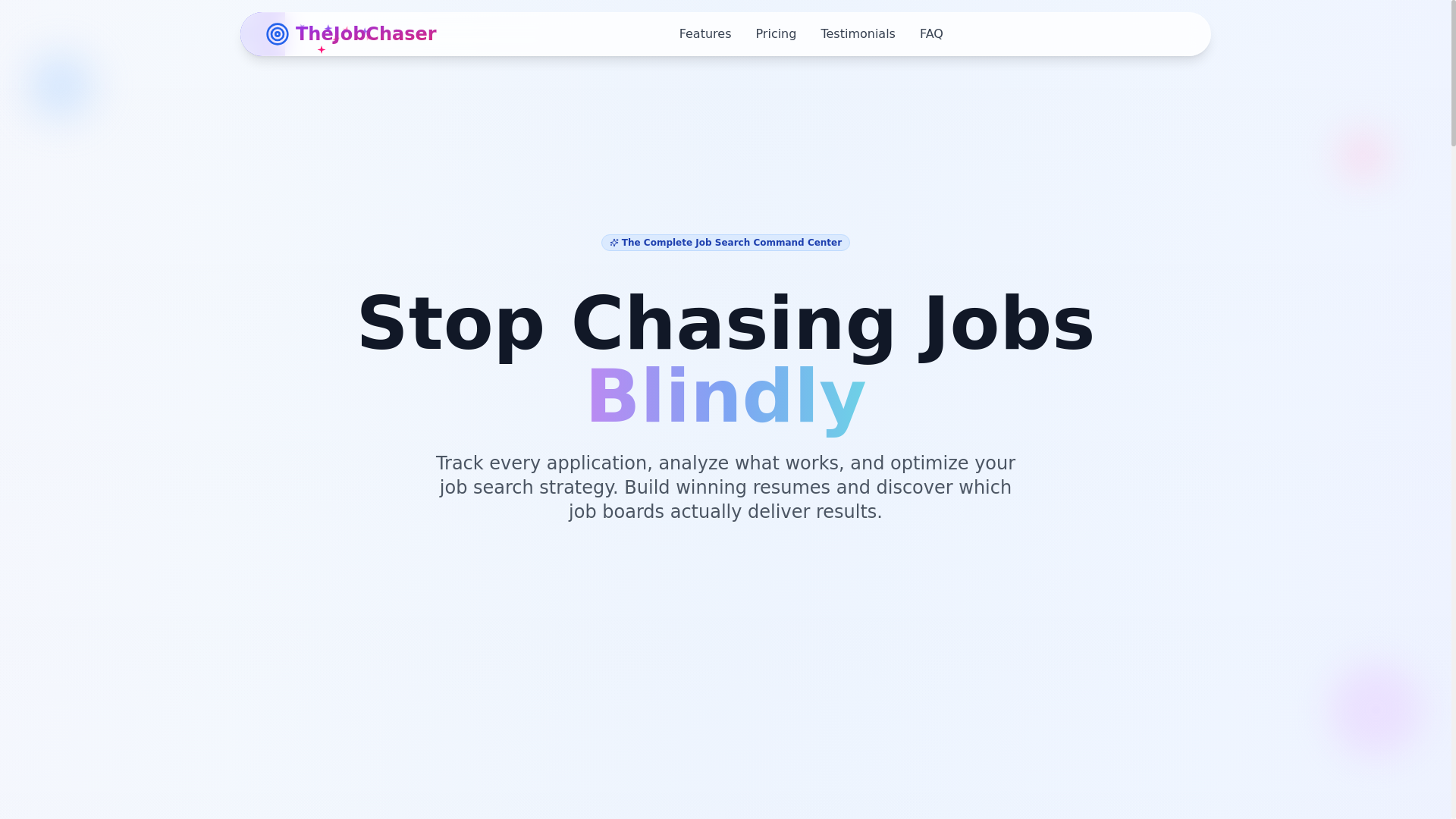 website screenshot of https://thejobchaser.com/