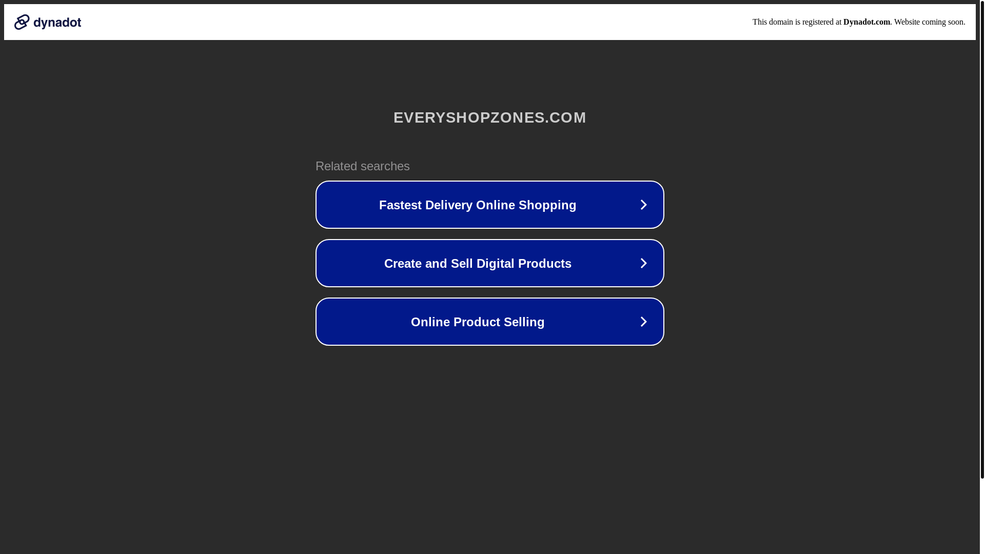 website screenshot of https://everyshopzones.com/