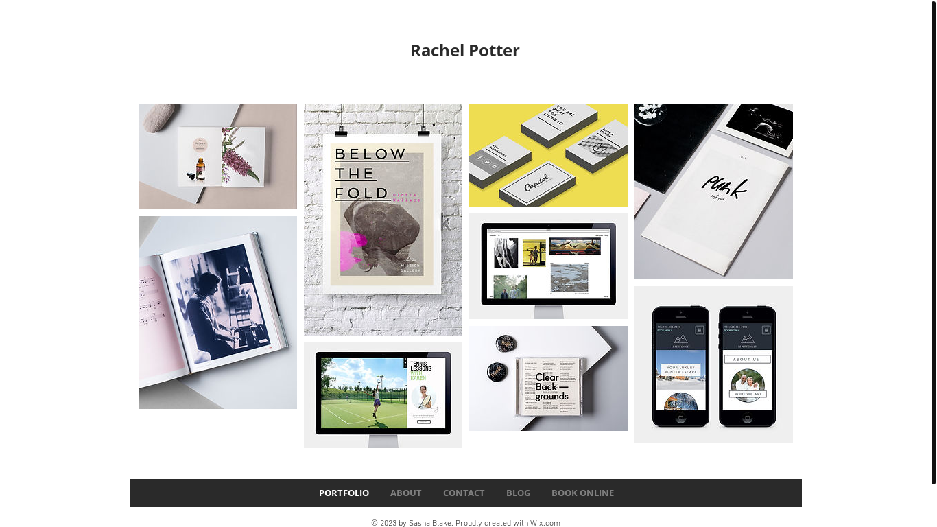 website screenshot of https://rachelapotter.com/