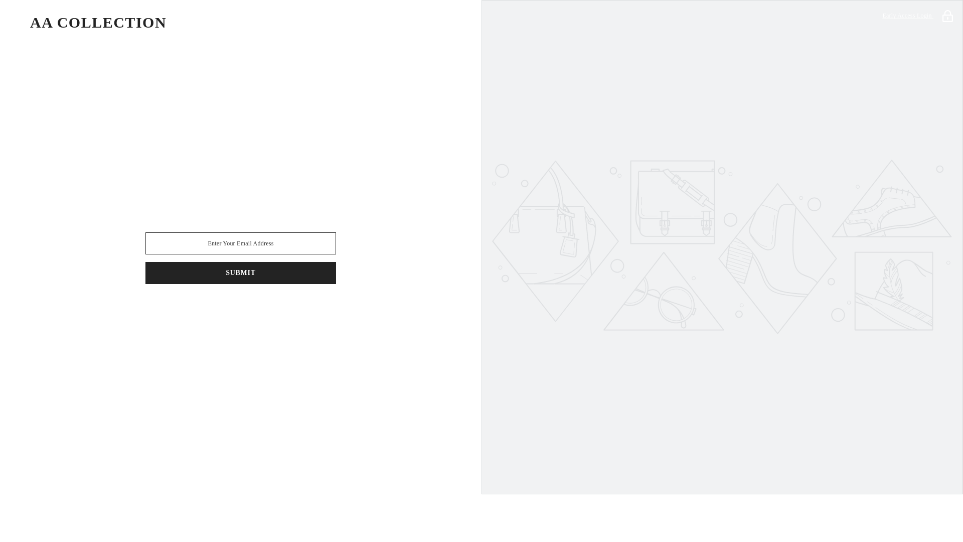 website screenshot of https://aacollection.live/