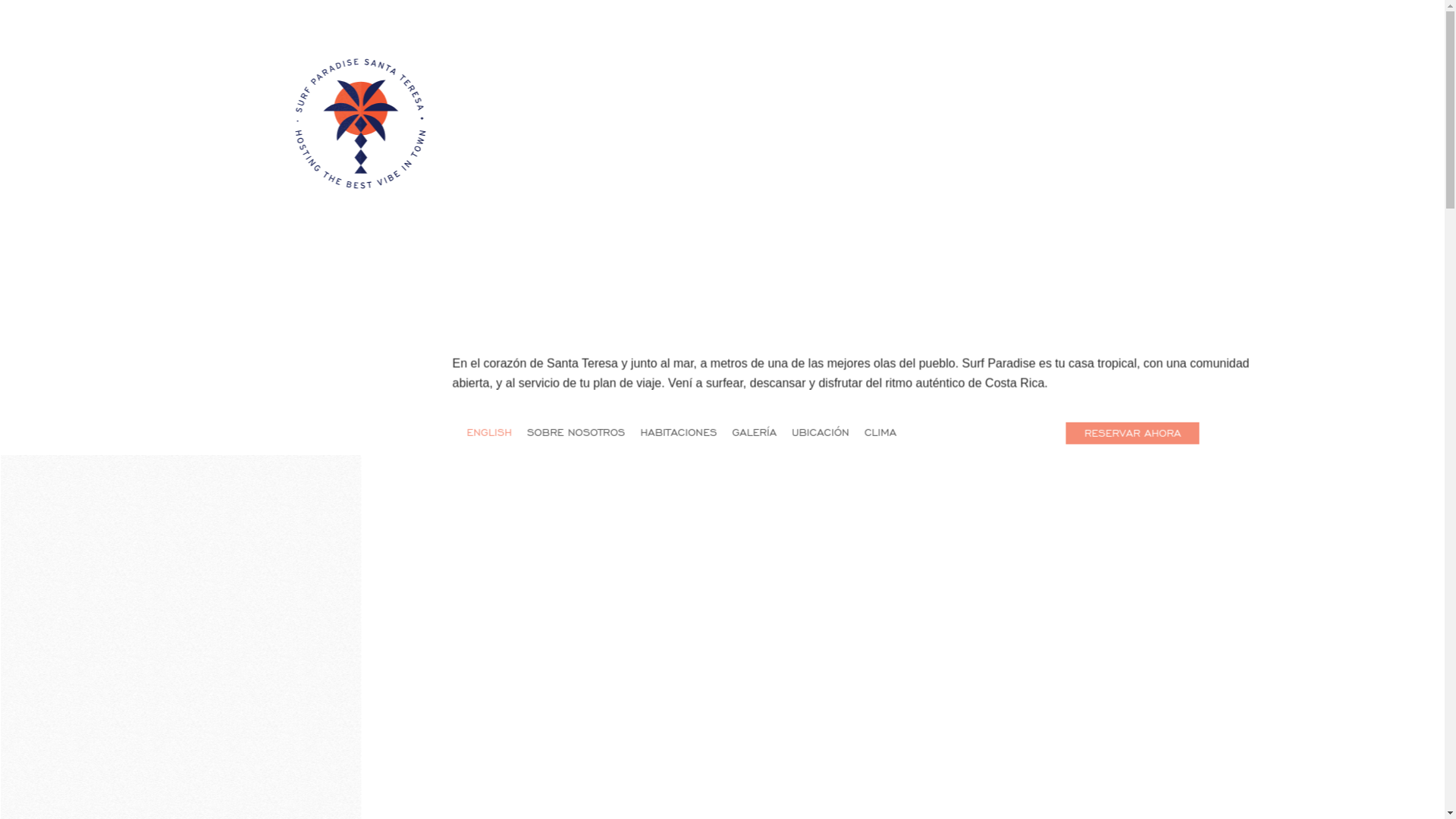 website screenshot of https://surfparadise.cr/