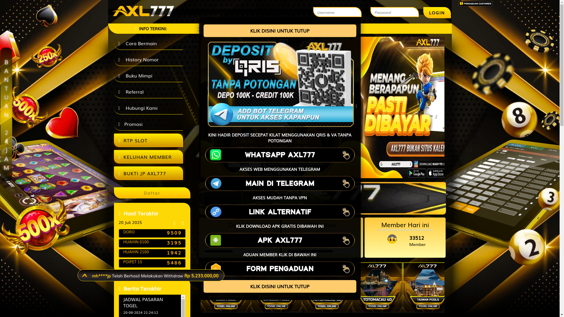 website screenshot of https://mainaxl777.site/