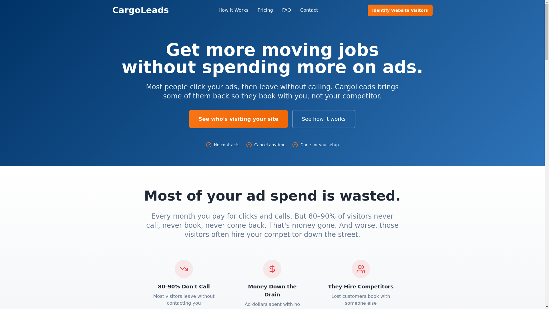 website screenshot of https://cargoleads.pages.dev/