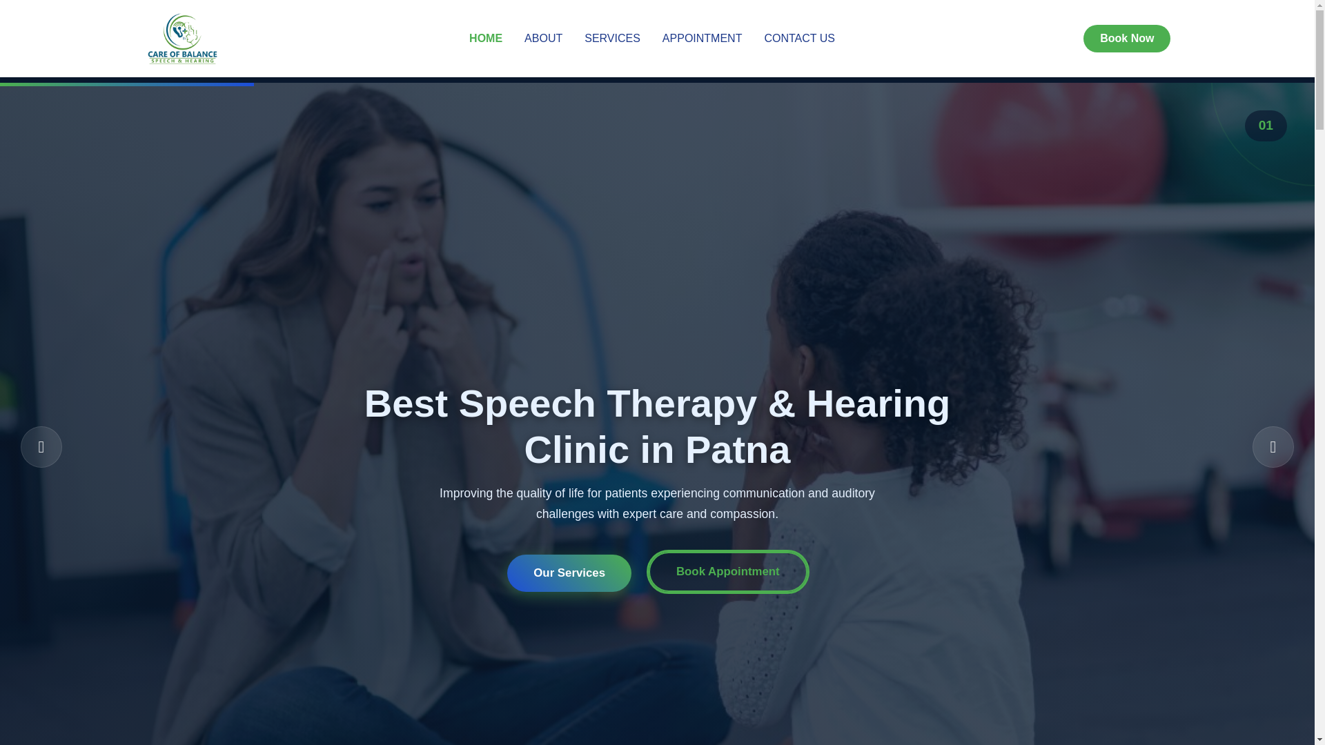 website screenshot of https://careofspeechhearing.in/