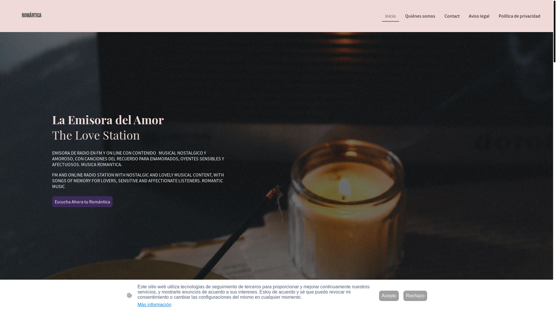 website screenshot of https://xn--romntica-bza.es/