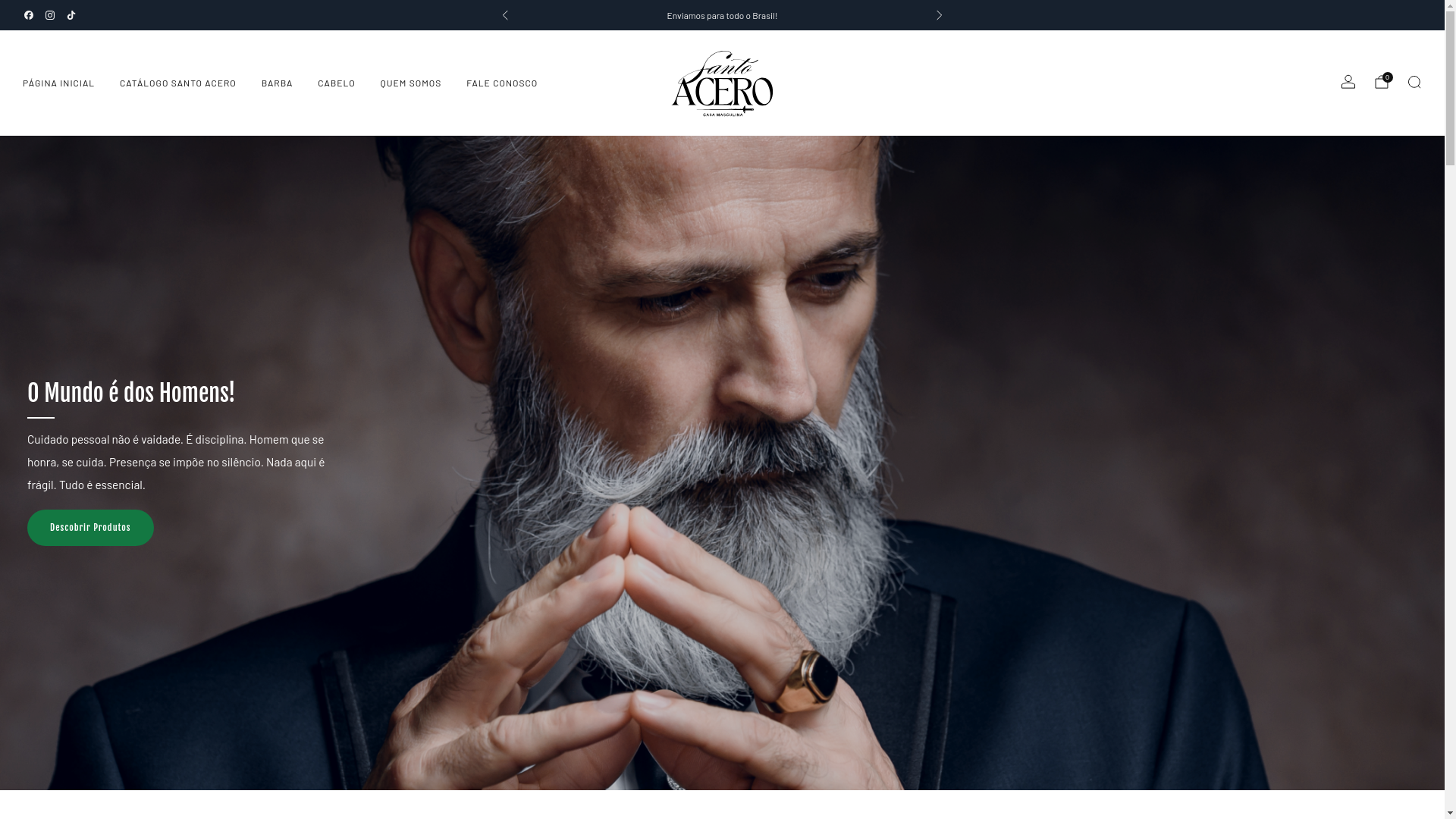 website screenshot of https://santoacero.com.br/