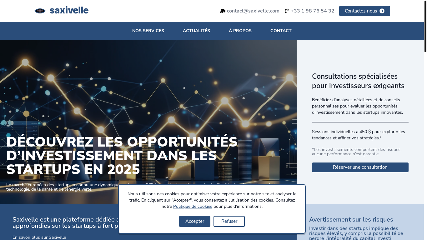 website screenshot of https://saxivelle.com/
