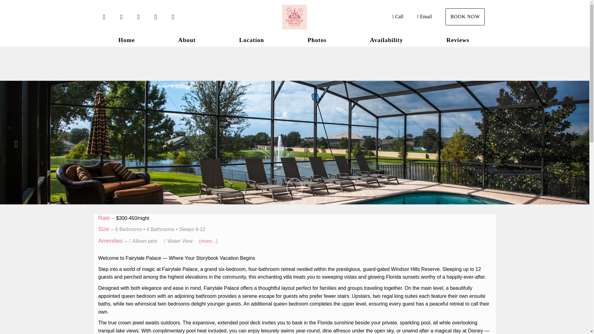 website screenshot of https://fairytalepalacewdw.com/