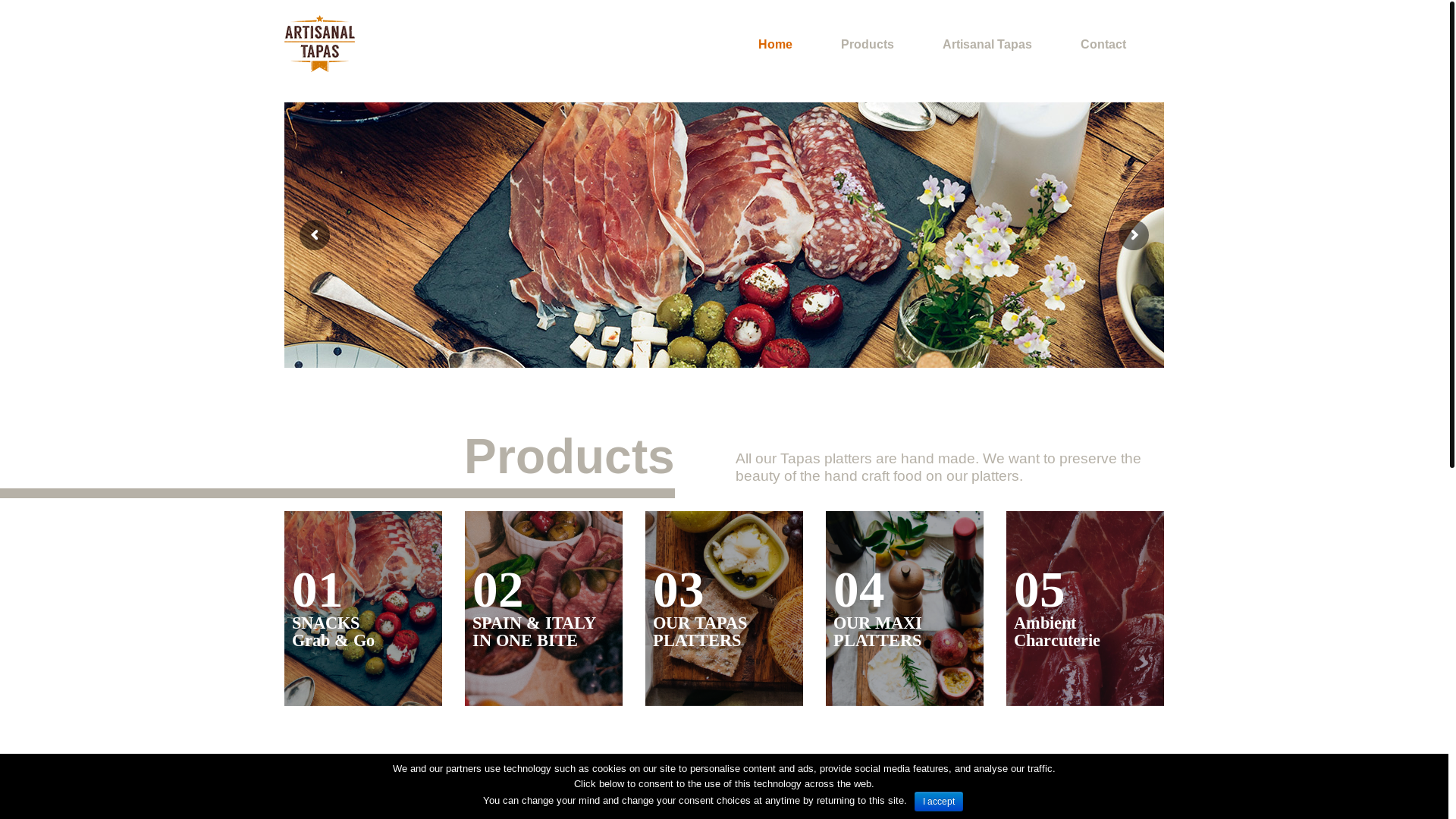 website screenshot of https://artisanaltapas.com/