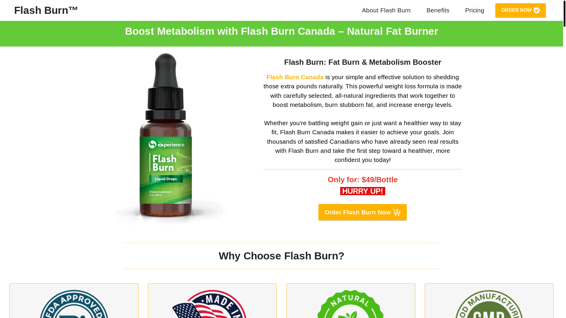 website screenshot of https://flashburn.ca/