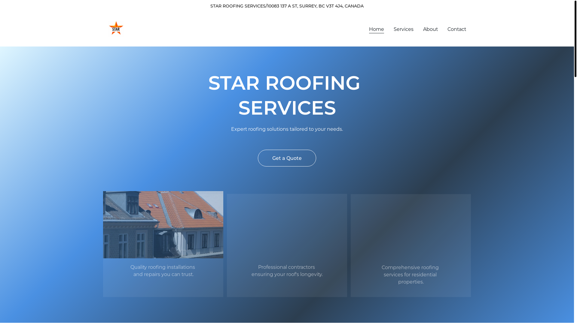 website screenshot of https://starroofingservices.space/