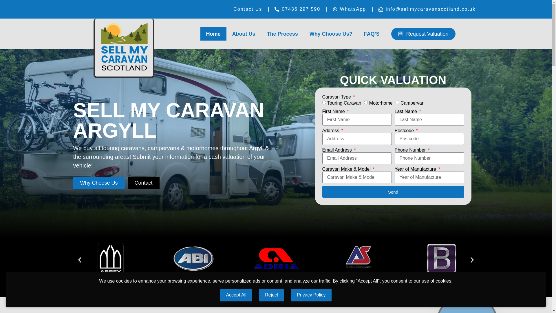 website screenshot of https://caravanbuyersrenfrew.co.uk/