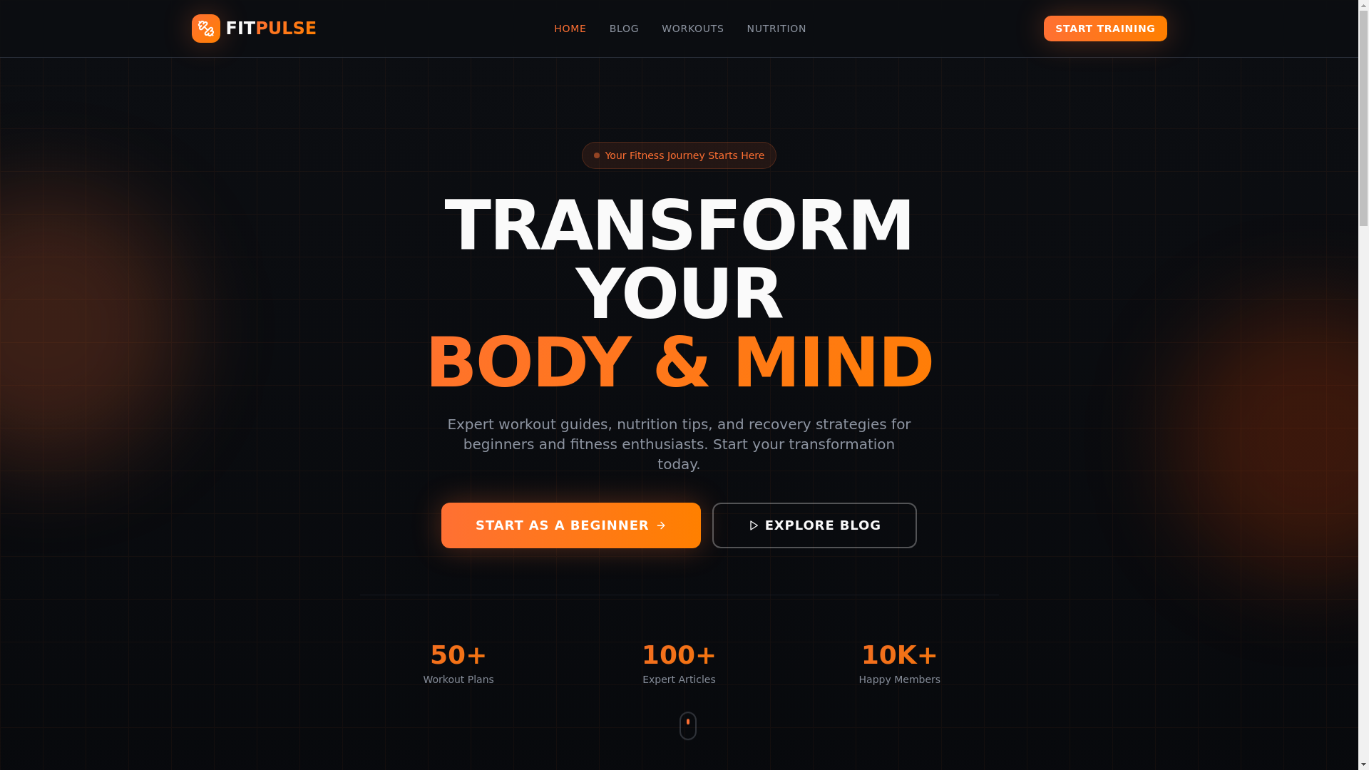 website screenshot of https://startgymtoday.life/