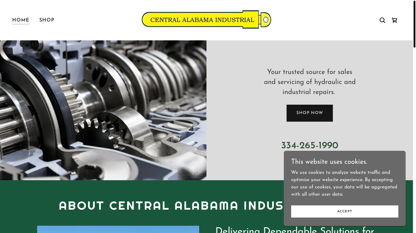 website screenshot of https://centralalabamaindustrial.com/