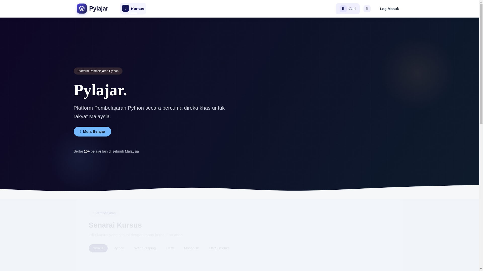 website screenshot of https://pylajar.my/