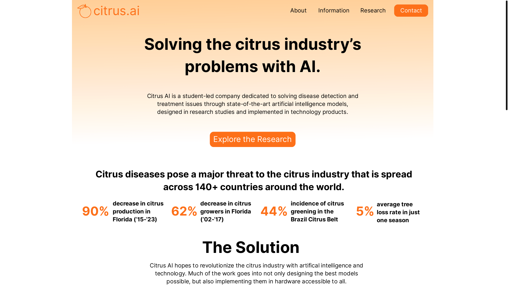 website screenshot of https://citrusai.org/