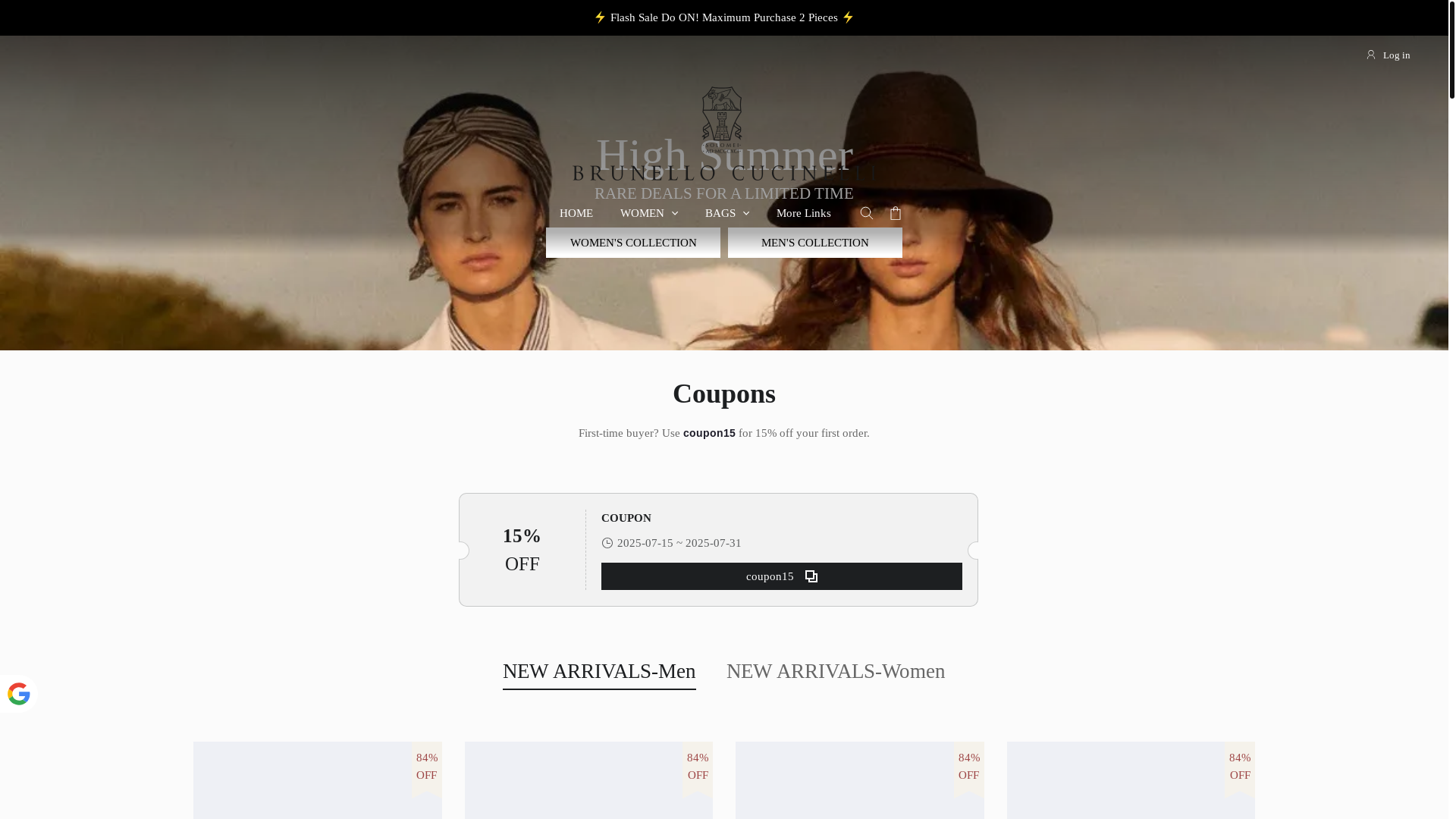 website screenshot of https://brunellocucinellivips.shop/